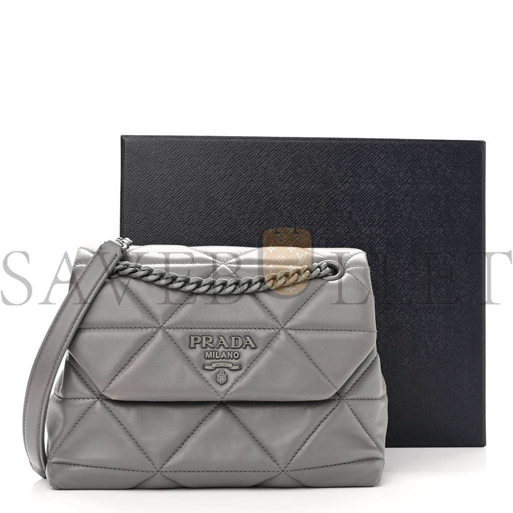 PRADA NAPPA STITCHED SMALL SPECTRUM BAG MARMO (22*16*9cm) PRADA NAPPA STITCHED SMALL SPECTRUM BAG MARMO (22*16*9cm)