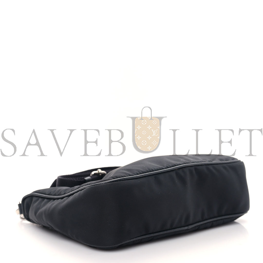 PRADA NYLON RE-EDITION 2005 SHOULDER BAG BLACK (22*18*6cm) PRADA NYLON RE-EDITION 2005 SHOULDER BAG BLACK (22*18*6cm)
