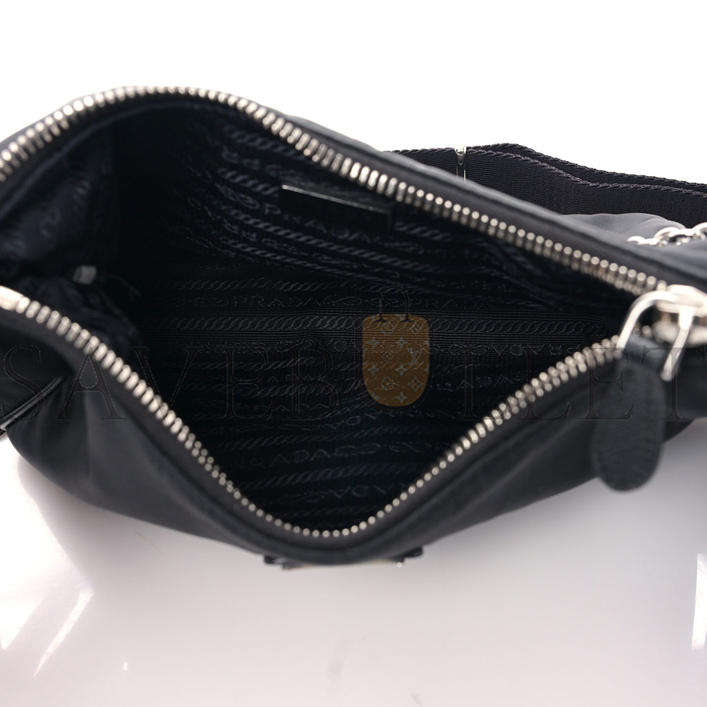 PRADA NYLON RE-EDITION 2005 SHOULDER BAG BLACK (22*18*6cm) PRADA NYLON RE-EDITION 2005 SHOULDER BAG BLACK (22*18*6cm)