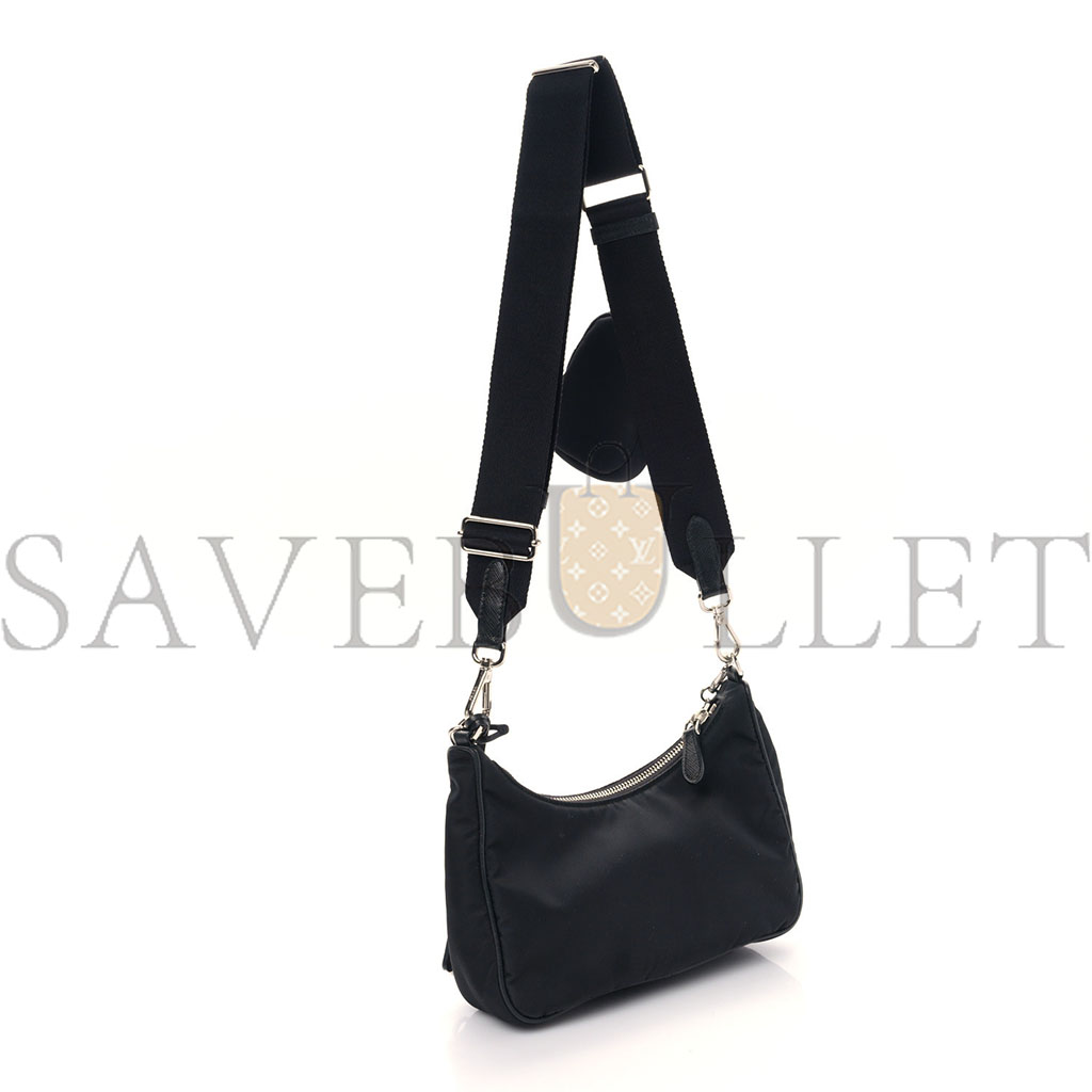 PRADA NYLON RE-EDITION 2005 SHOULDER BAG BLACK (22*18*6cm) PRADA NYLON RE-EDITION 2005 SHOULDER BAG BLACK (22*18*6cm)