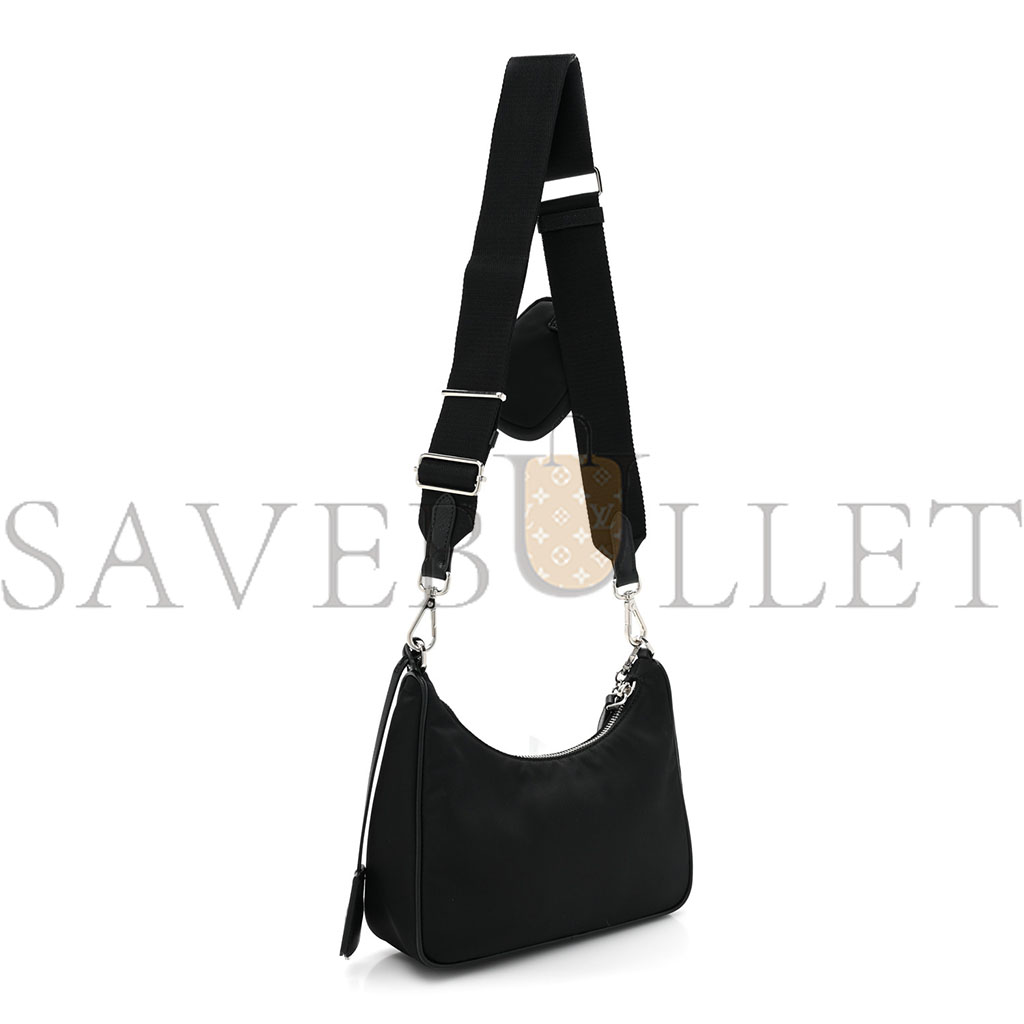 PRADA NYLON RE-EDITION 2005 SHOULDER BAG BLACK (22*16*6cm) PRADA NYLON RE-EDITION 2005 SHOULDER BAG BLACK (22*16*6cm)