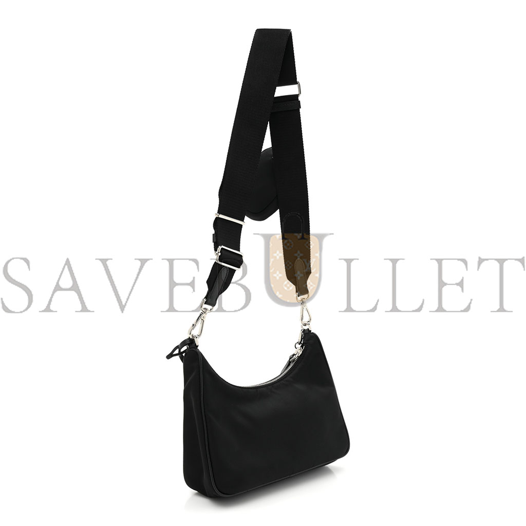 PRADA NYLON RE-EDITION 2005 SHOULDER BAG BLACK (23*13*7cm) PRADA NYLON RE-EDITION 2005 SHOULDER BAG BLACK (23*13*7cm)