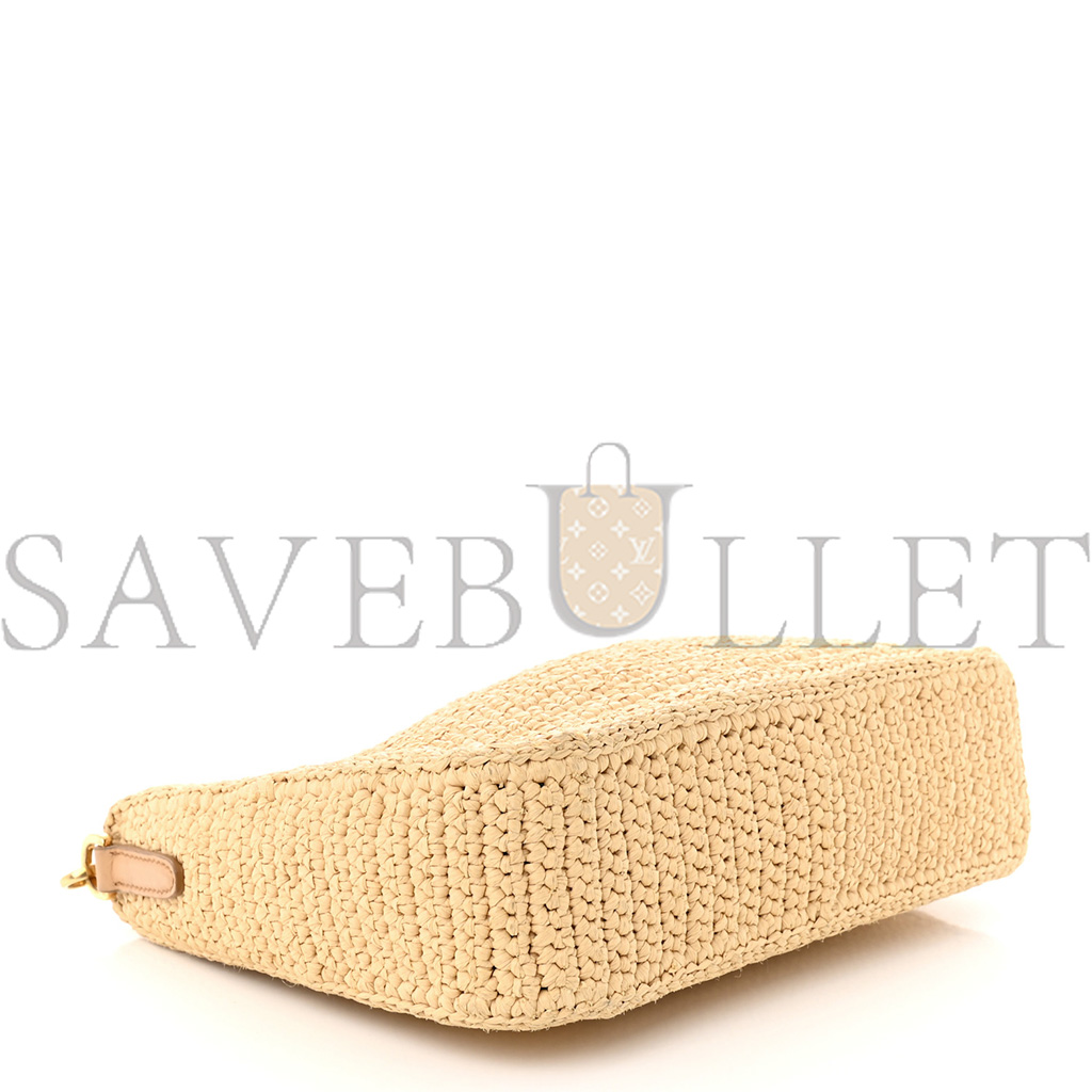 PRADA RAFFIA RE-EDITION 2005 SHOULDER BAG TAN (22*17*6cm) PRADA RAFFIA RE-EDITION 2005 SHOULDER BAG TAN (22*17*6cm)