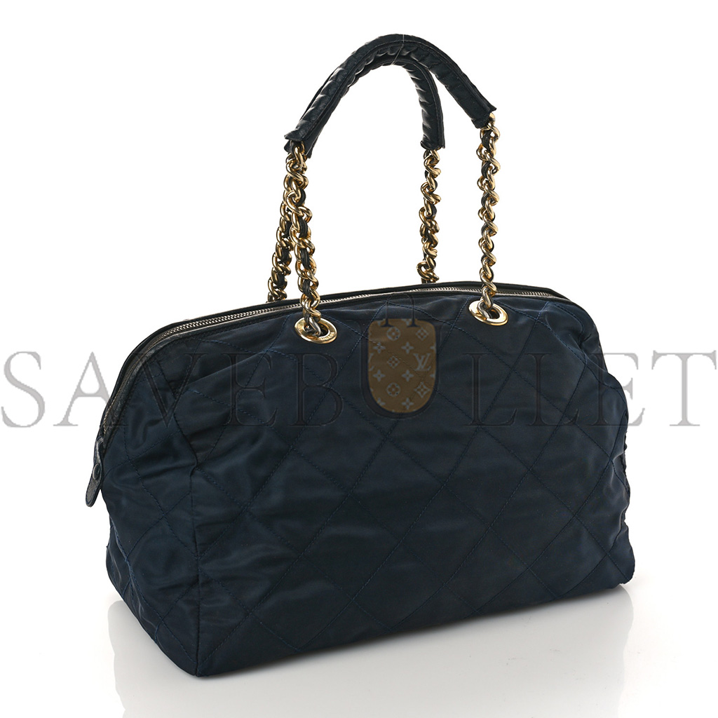 PRADA NYLON TESSUTO IMPUNTU QUILTED SHOULDER BAG NAVY (34*20*17cm) PRADA NYLON TESSUTO IMPUNTU QUILTED SHOULDER BAG NAVY (34*20*17cm)