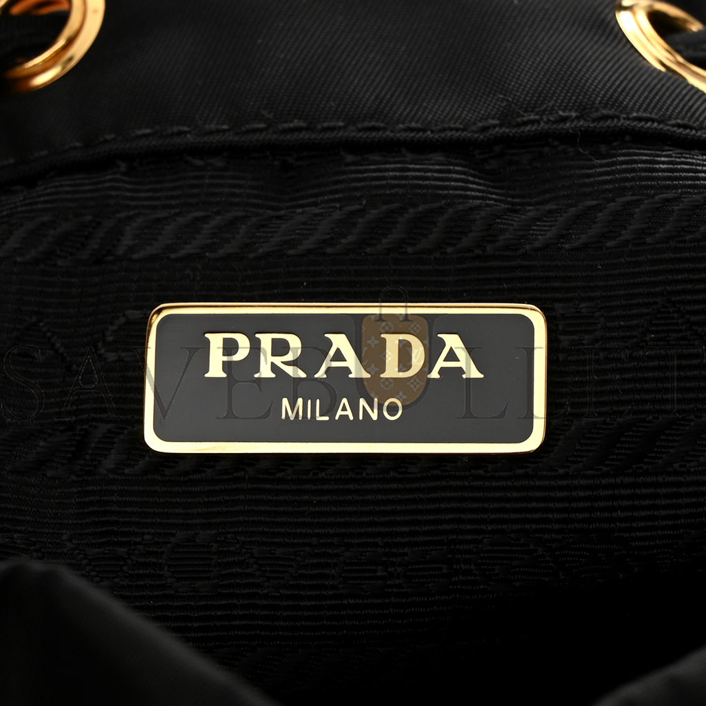 PRADA RE-NYLON DUET DRAWSTRING SHOULDER BAG BLACK (23*18*11cm) PRADA RE-NYLON DUET DRAWSTRING SHOULDER BAG BLACK (23*18*11cm)