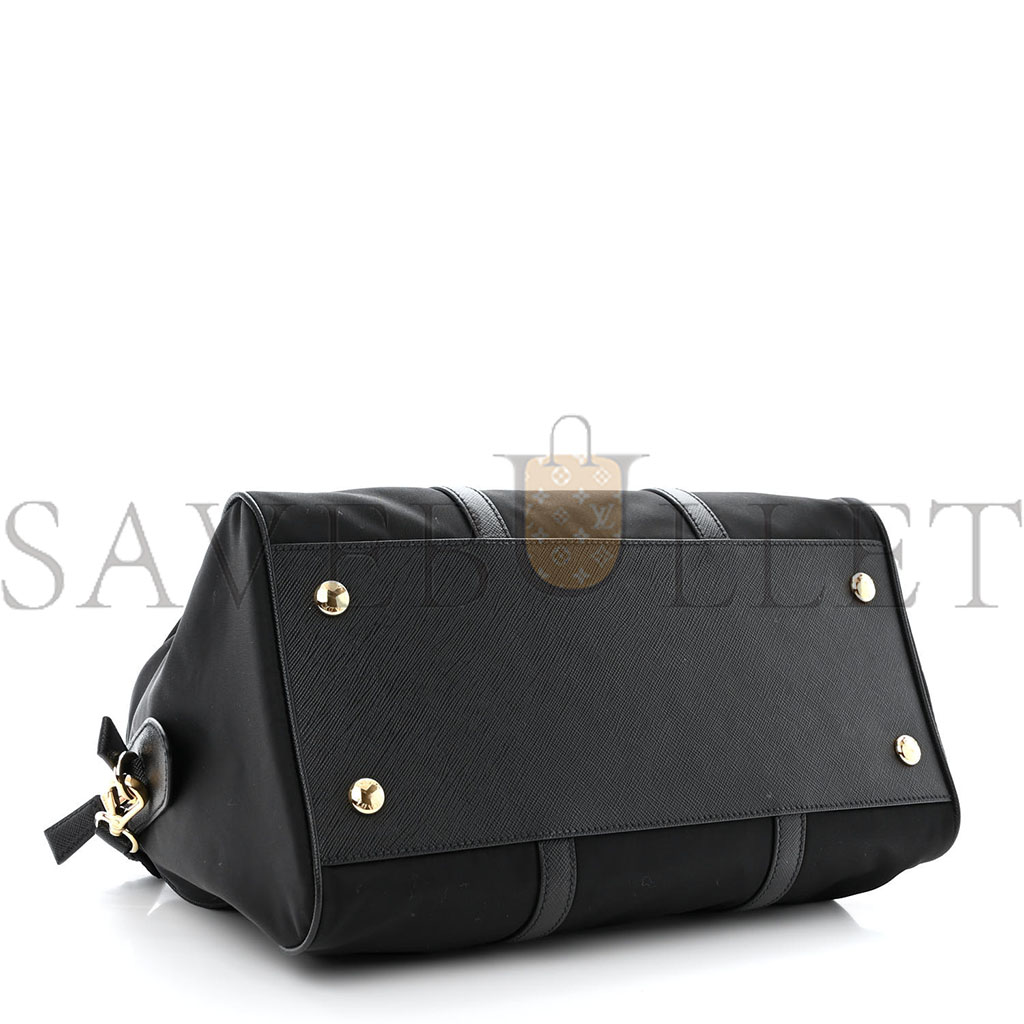 PRADA NYLON SAFFIANO RE-EDITION 2005 TOP HANDLE BAG BLACK (20*11*10cm) PRADA NYLON SAFFIANO RE-EDITION 2005 TOP HANDLE BAG BLACK (20*11*10cm)