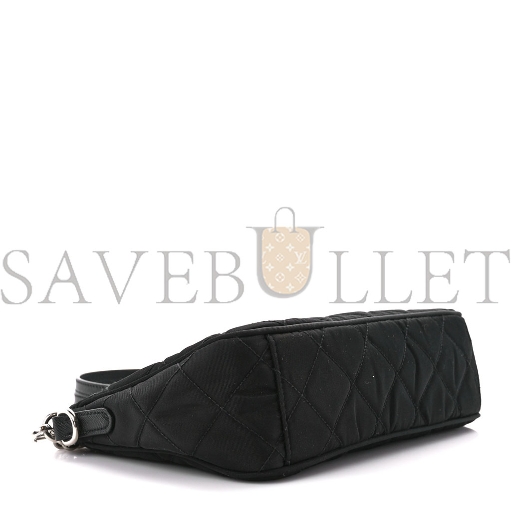 PRADA NYLON TESSUTO IMPUNTU QUILTED CROSSBODY BAG BLACK (23*13*6cm) PRADA NYLON TESSUTO IMPUNTU QUILTED CROSSBODY BAG BLACK (23*13*6cm)