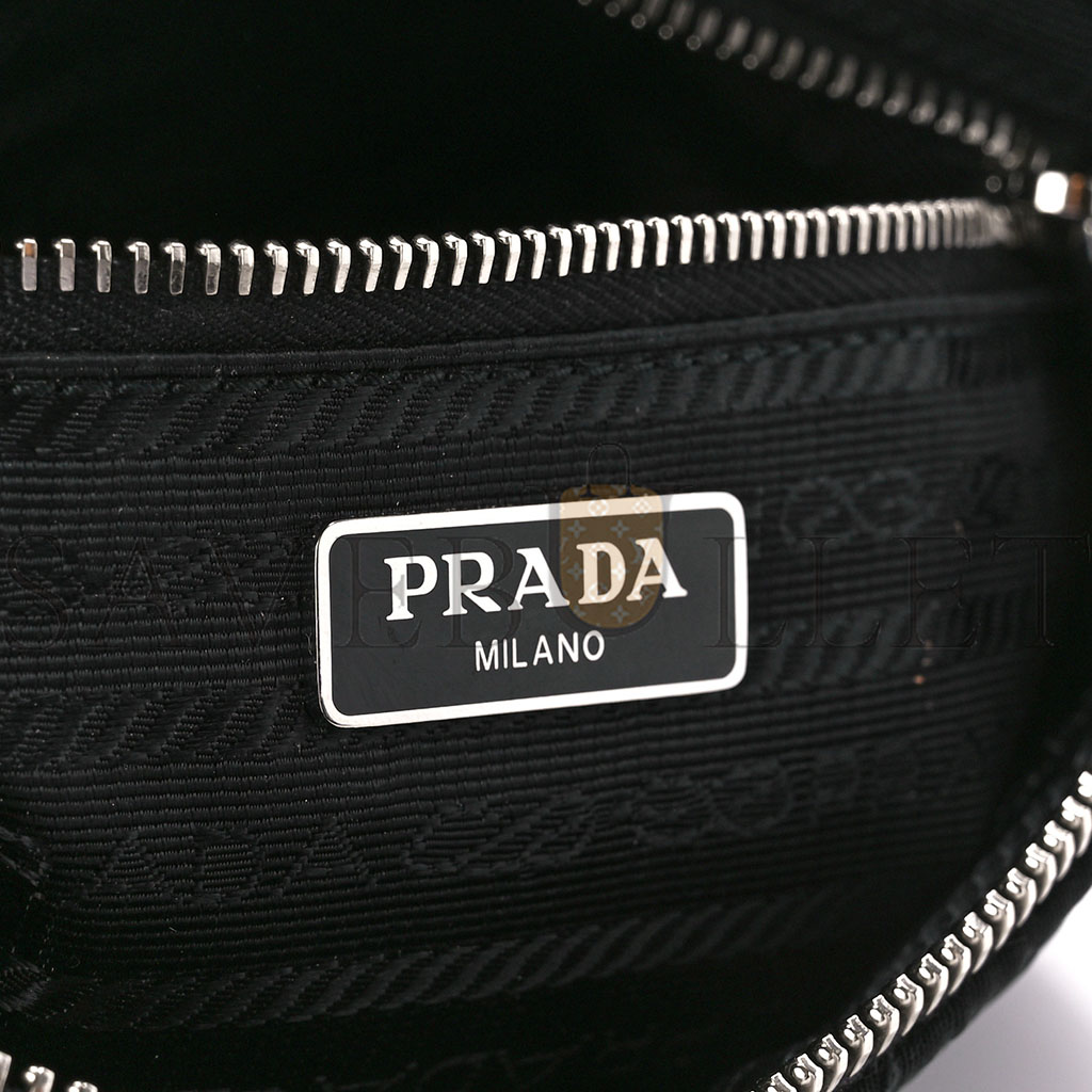 PRADA NYLON TESSUTO IMPUNTU QUILTED CROSSBODY BAG BLACK (23*13*6cm) PRADA NYLON TESSUTO IMPUNTU QUILTED CROSSBODY BAG BLACK (23*13*6cm)
