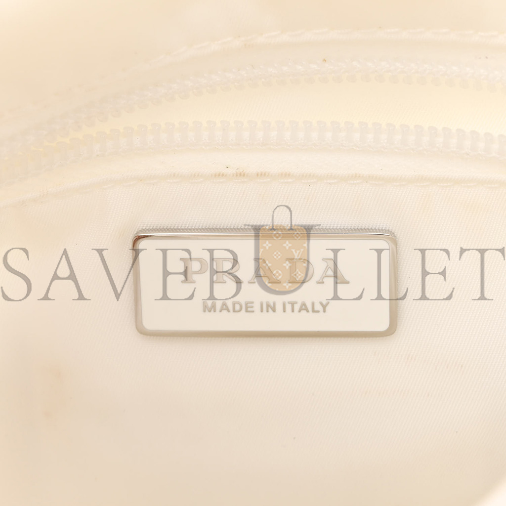 PRADA RE-NYLON SMALL PADDED SHOULDER BAG WHITE (23*16*11cm) PRADA RE-NYLON SMALL PADDED SHOULDER BAG WHITE (23*16*11cm)