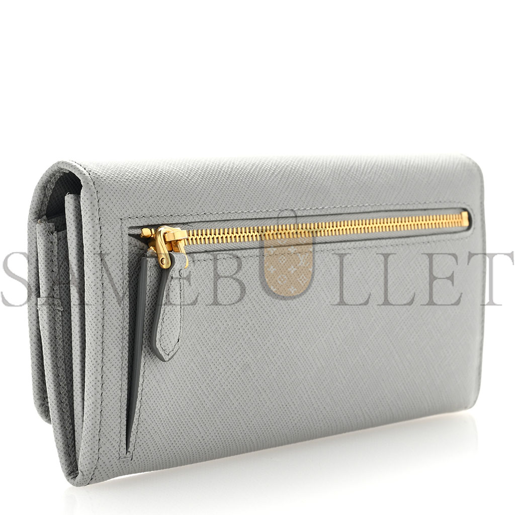 PRADA SAFFIANO CONTINENTAL FLAP WALLET MARMO (18*10*3cm) PRADA SAFFIANO CONTINENTAL FLAP WALLET MARMO (18*10*3cm)