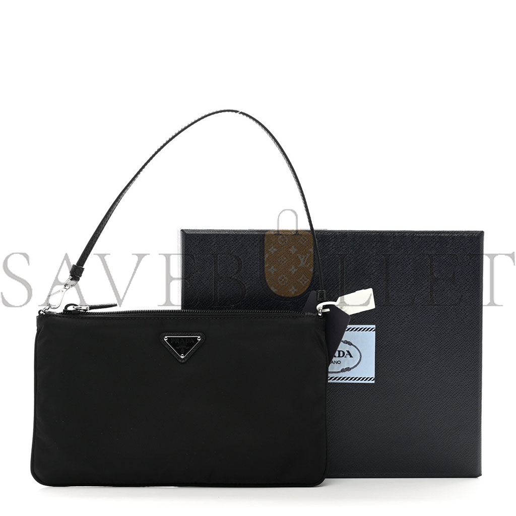 PRADA RE-NYLON VELA POUCH BLACK (24*18*14cm) PRADA RE-NYLON VELA POUCH BLACK (24*18*14cm)