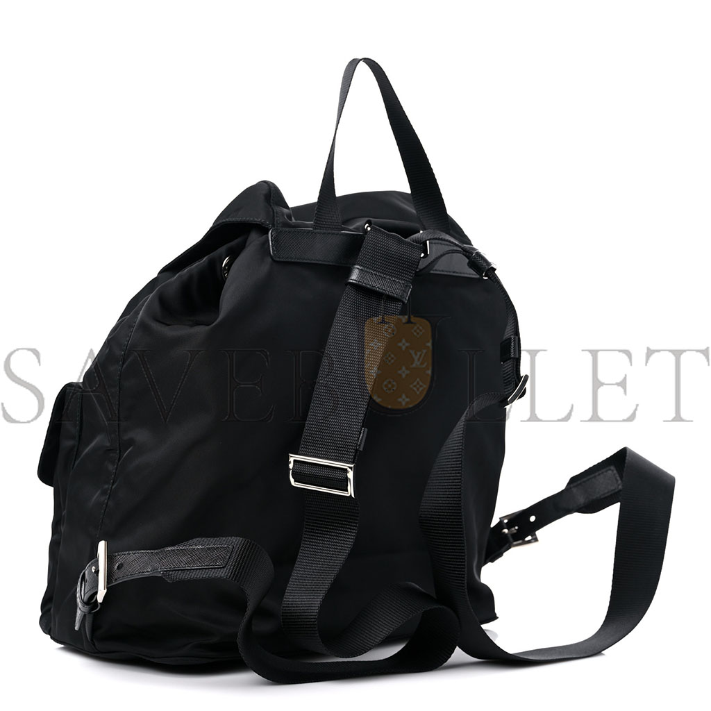 PRADA RE-NYLON TESSUTO SAFFIANO MEDIUM BACKPACK BLACK (30*30*15cm) PRADA RE-NYLON TESSUTO SAFFIANO MEDIUM BACKPACK BLACK (30*30*15cm)