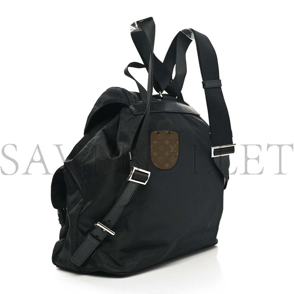 PRADA RE-NYLON TESSUTO SAFFIANO MEDIUM BACKPACK BLACK (29*28*15cm) PRADA RE-NYLON TESSUTO SAFFIANO MEDIUM BACKPACK BLACK (29*28*15cm)