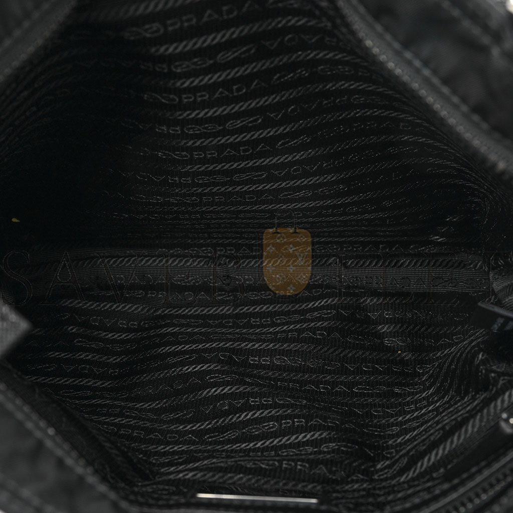 PRADA RE-NYLON SAFFIANO MESSENGER BAG BLACK (28*25*6cm) PRADA RE-NYLON SAFFIANO MESSENGER BAG BLACK (28*25*6cm)