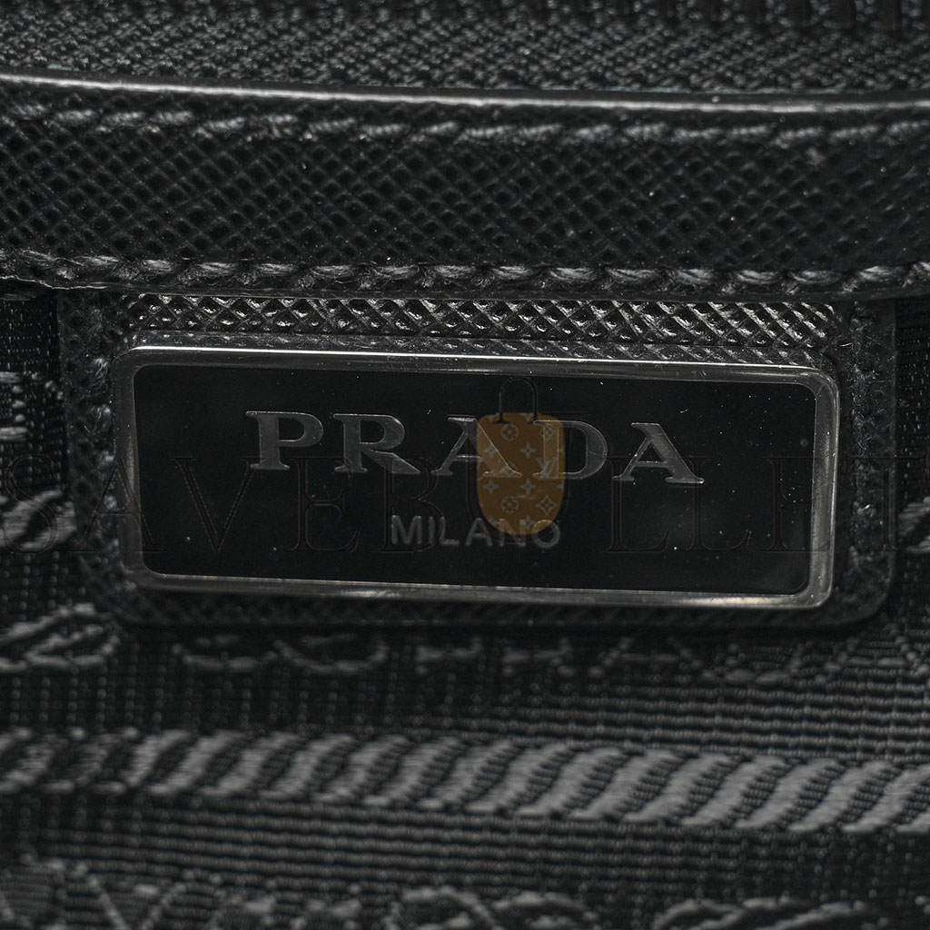 PRADA RE-NYLON SAFFIANO MESSENGER BAG BLACK (28*25*6cm) PRADA RE-NYLON SAFFIANO MESSENGER BAG BLACK (28*25*6cm)