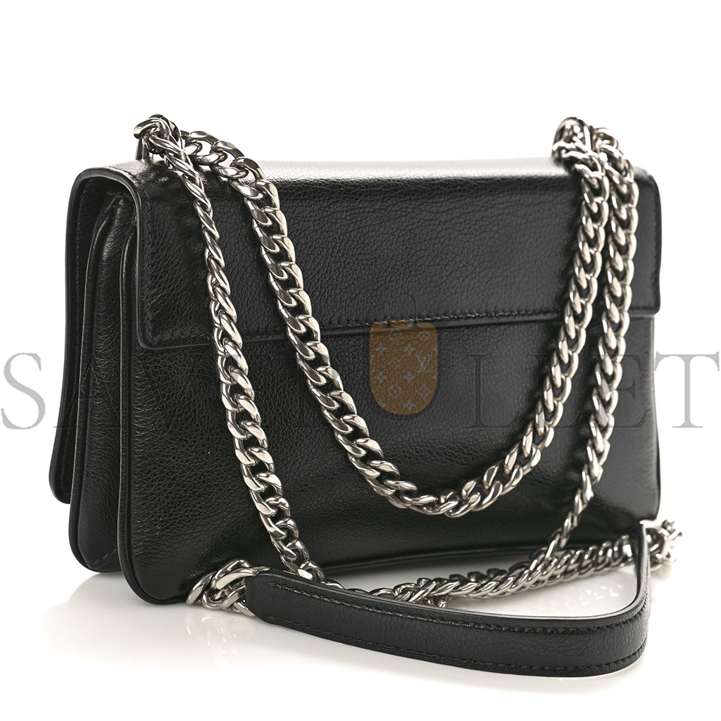 PRADA SAFFIANO CHAIN SHOULDER BAG BLACK (20*13*4cm) PRADA SAFFIANO CHAIN SHOULDER BAG BLACK (20*13*4cm)