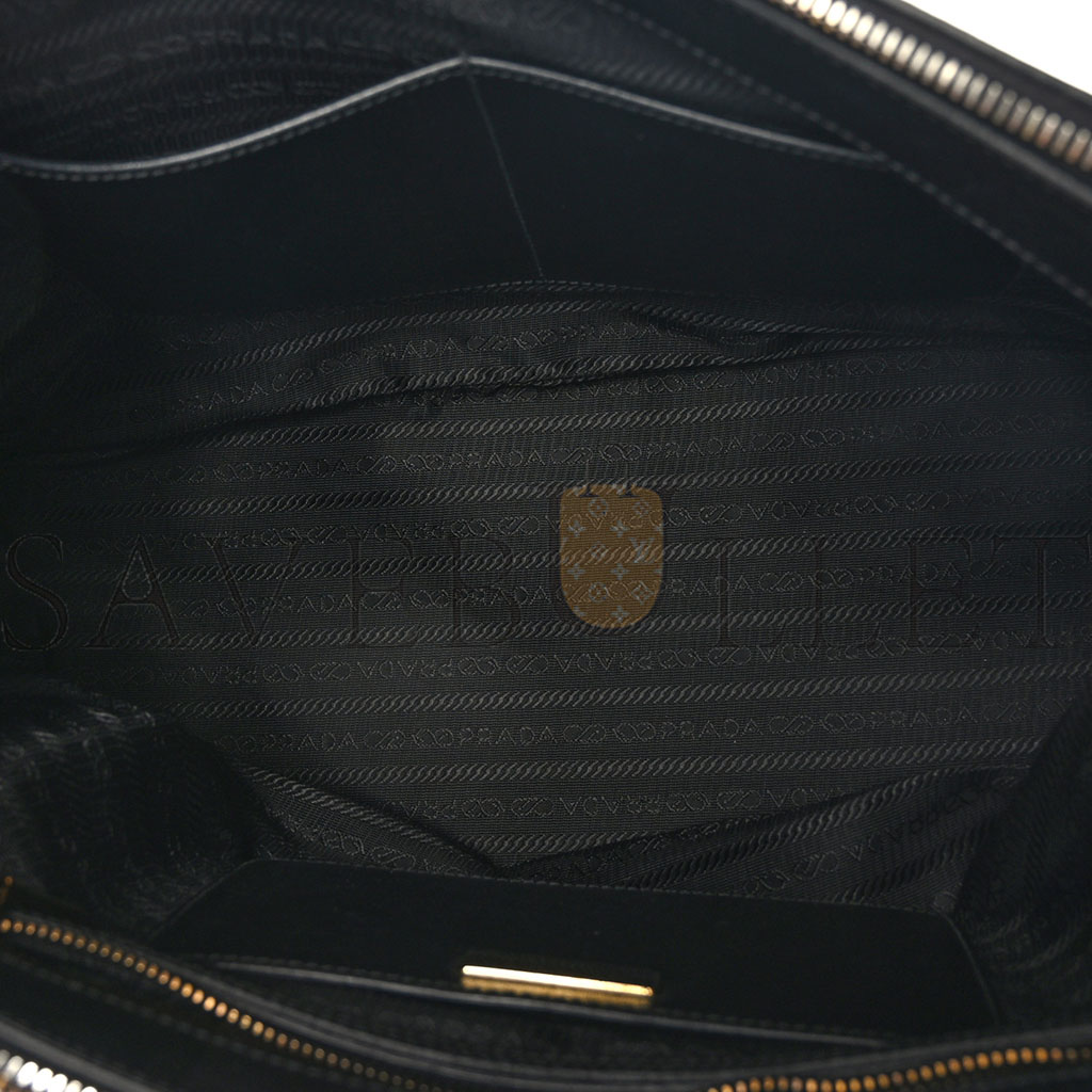 PRADA SAFFIANO MEDIUM GALLERIA DOUBLE ZIP TOTE BLACK (34*24*15cm) PRADA SAFFIANO MEDIUM GALLERIA DOUBLE ZIP TOTE BLACK (34*24*15cm)