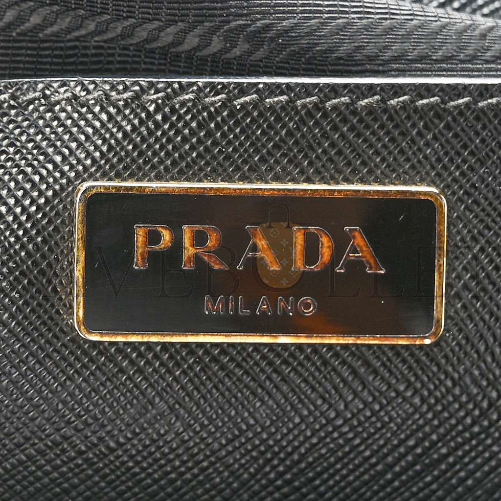 PRADA SAFFIANO MEDIUM GALLERIA DOUBLE ZIP TOTE BLACK (34*24*15cm) PRADA SAFFIANO MEDIUM GALLERIA DOUBLE ZIP TOTE BLACK (34*24*15cm)