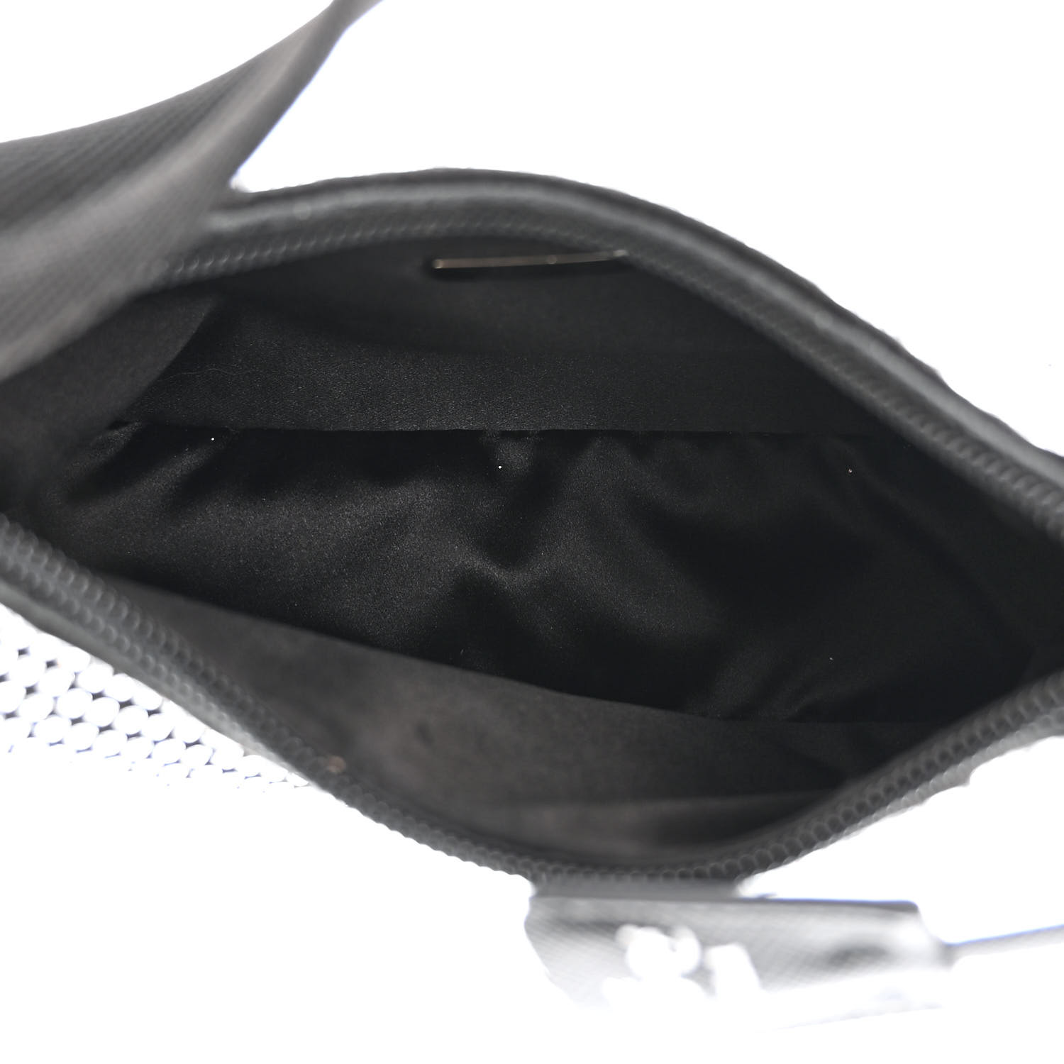 PRADA SATIN CRYSTAL MINI RE-EDITION 2000 BAG BLACK (22*17*6cm) PRADA SATIN CRYSTAL MINI RE-EDITION 2000 BAG BLACK (22*17*6cm)