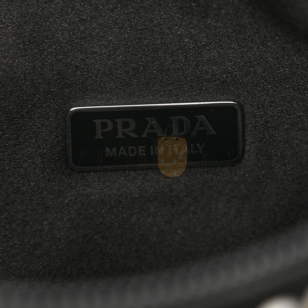 PRADA SATIN CRYSTAL MINI RE-EDITION 2000 BAG BLACK (22*17*6cm) PRADA SATIN CRYSTAL MINI RE-EDITION 2000 BAG BLACK (22*17*6cm)