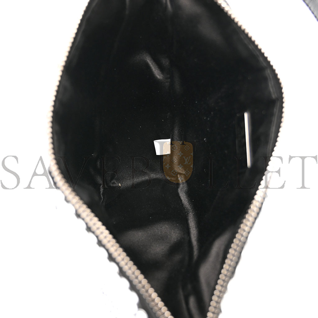 PRADA SATIN CRYSTAL TRIANGLE POUCH CRISTAL (26*15*6cm) PRADA SATIN CRYSTAL TRIANGLE POUCH CRISTAL (26*15*6cm)
