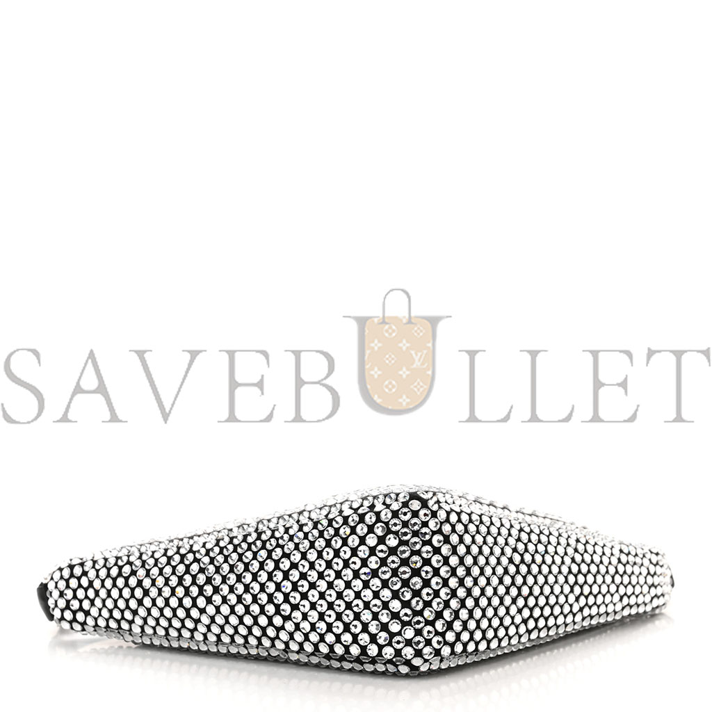 PRADA SATIN CRYSTAL TRIANGLE POUCH CRISTAL (26*15*6cm) PRADA SATIN CRYSTAL TRIANGLE POUCH CRISTAL (26*15*6cm)