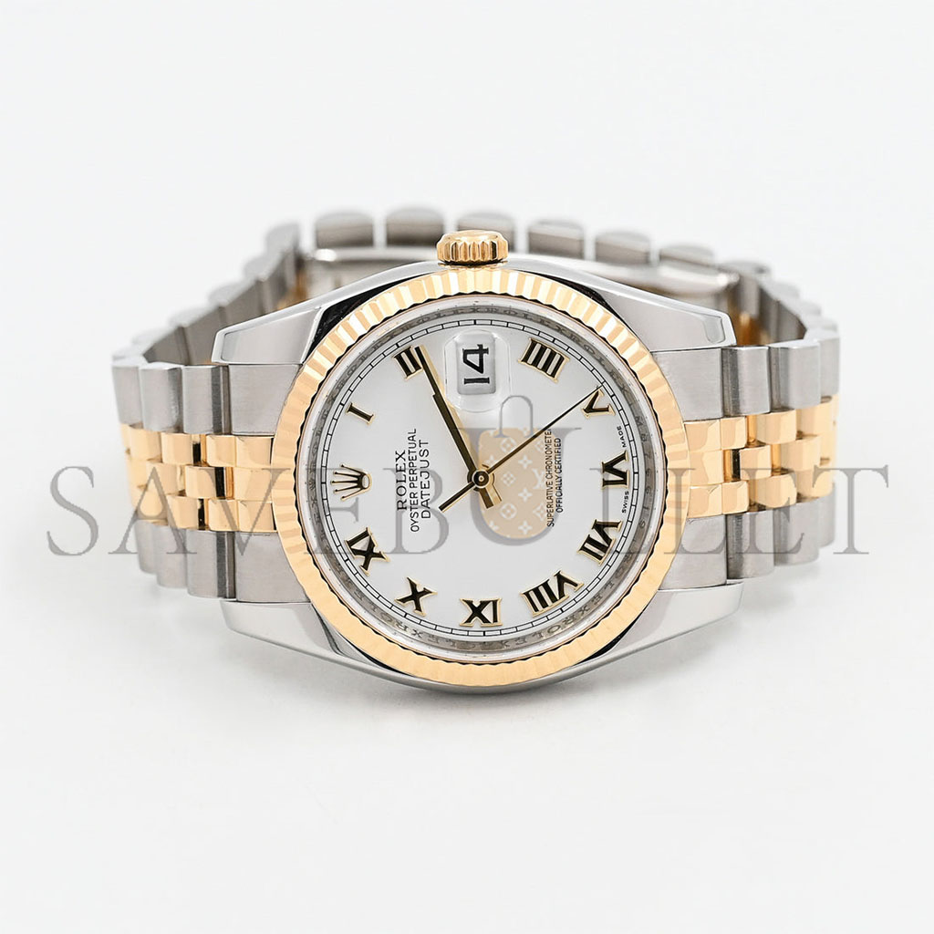 ROLEX DATEJUST 36 OYSTER, 36 MM, OYSTERSTEEL AND YELLOW GOLD WATCH 126233