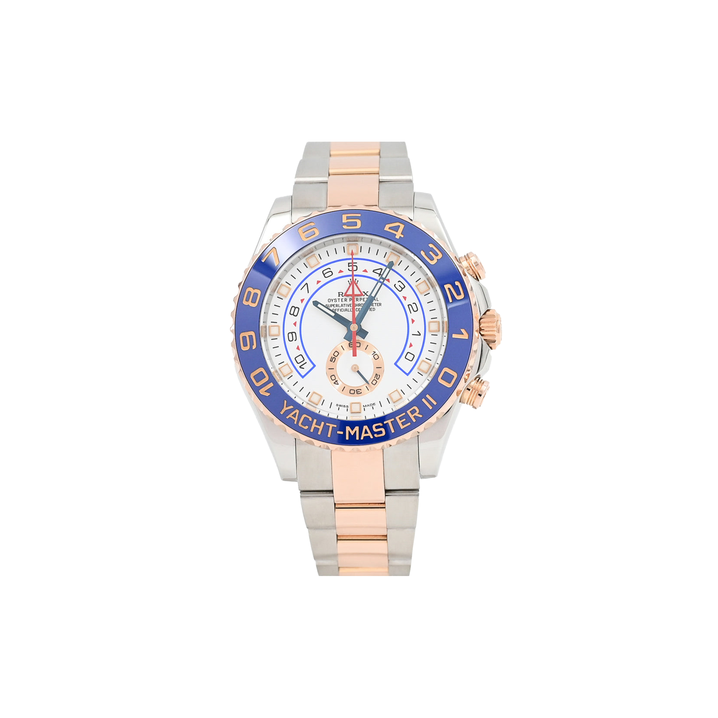 ROLEX YACHT-MASTER II 44MM SEVEROSE GOLD BLUE CERAMIC BEZEL WATCH 116681