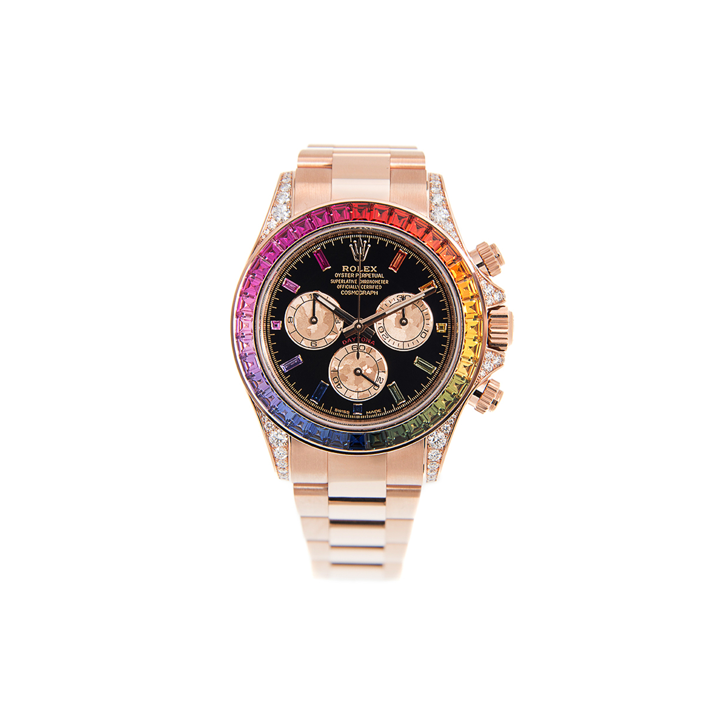 ROLEX DAYTONA SQUARE RAINBOW GEMSTONE WATCH 116595RBOW-0001