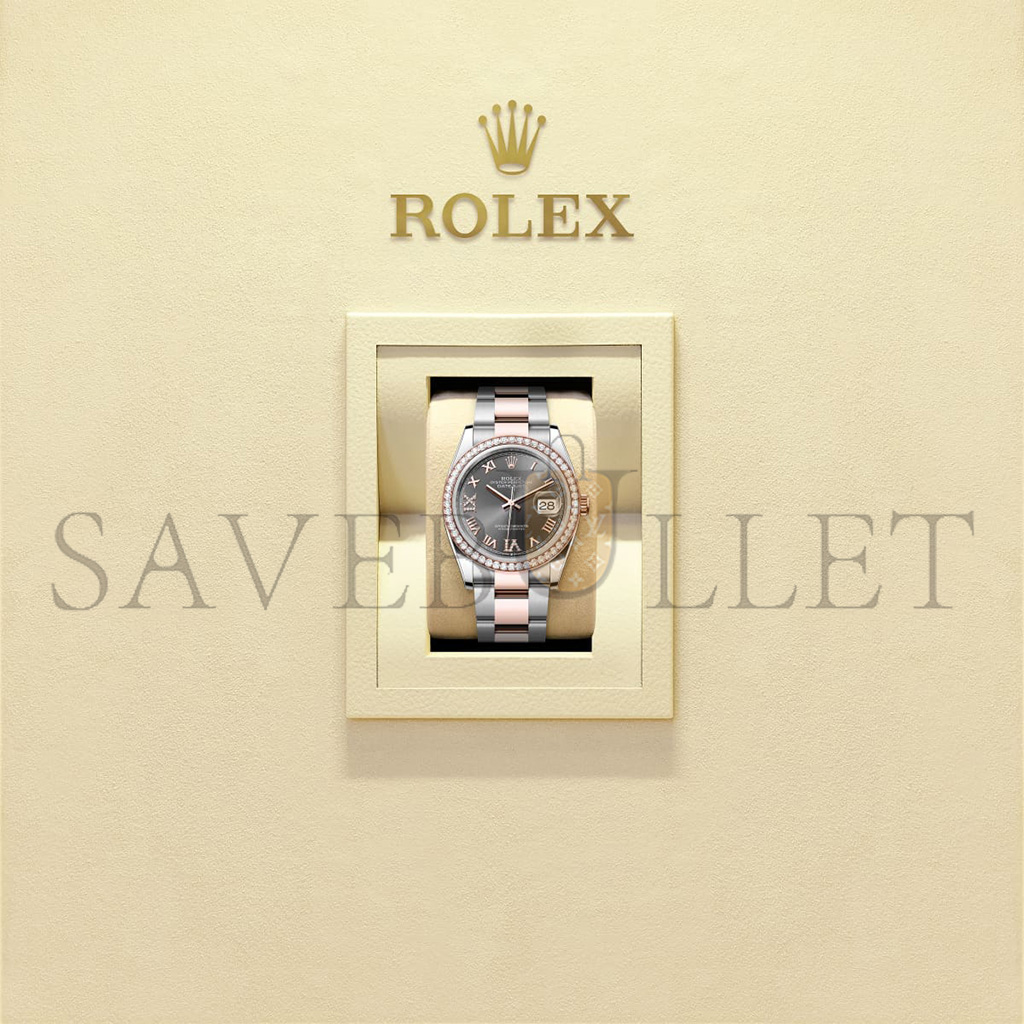 ROLEX DATEJUST 36 OYSTER, 36 MM, OYSTERSTEEL, EVEROSE GOLD AND DIAMONDS WATCH 126281RBR-0012