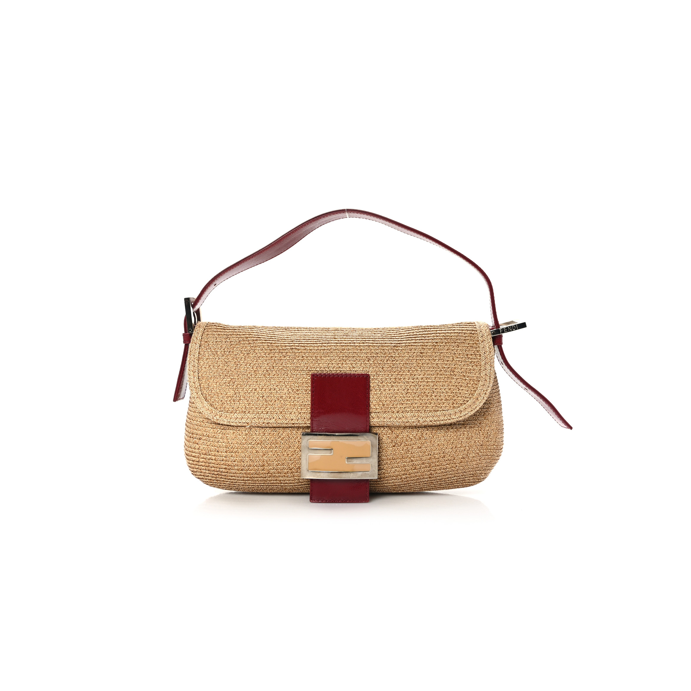FENDI RAFFIA BAGUETTE RED (28*18*5cm) FENDI RAFFIA BAGUETTE RED (28*18*5cm)