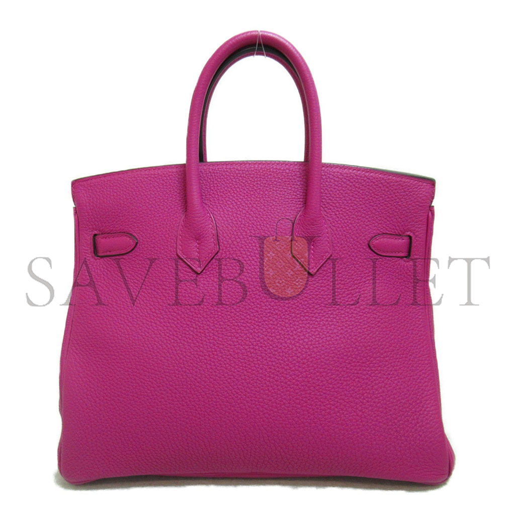 HERMES MASTER BIRKIN 30 TOGO LEATHER MAGNOLIA PINK SILVER BUCKLE BAG 2101217510769 (30*20*13cm)