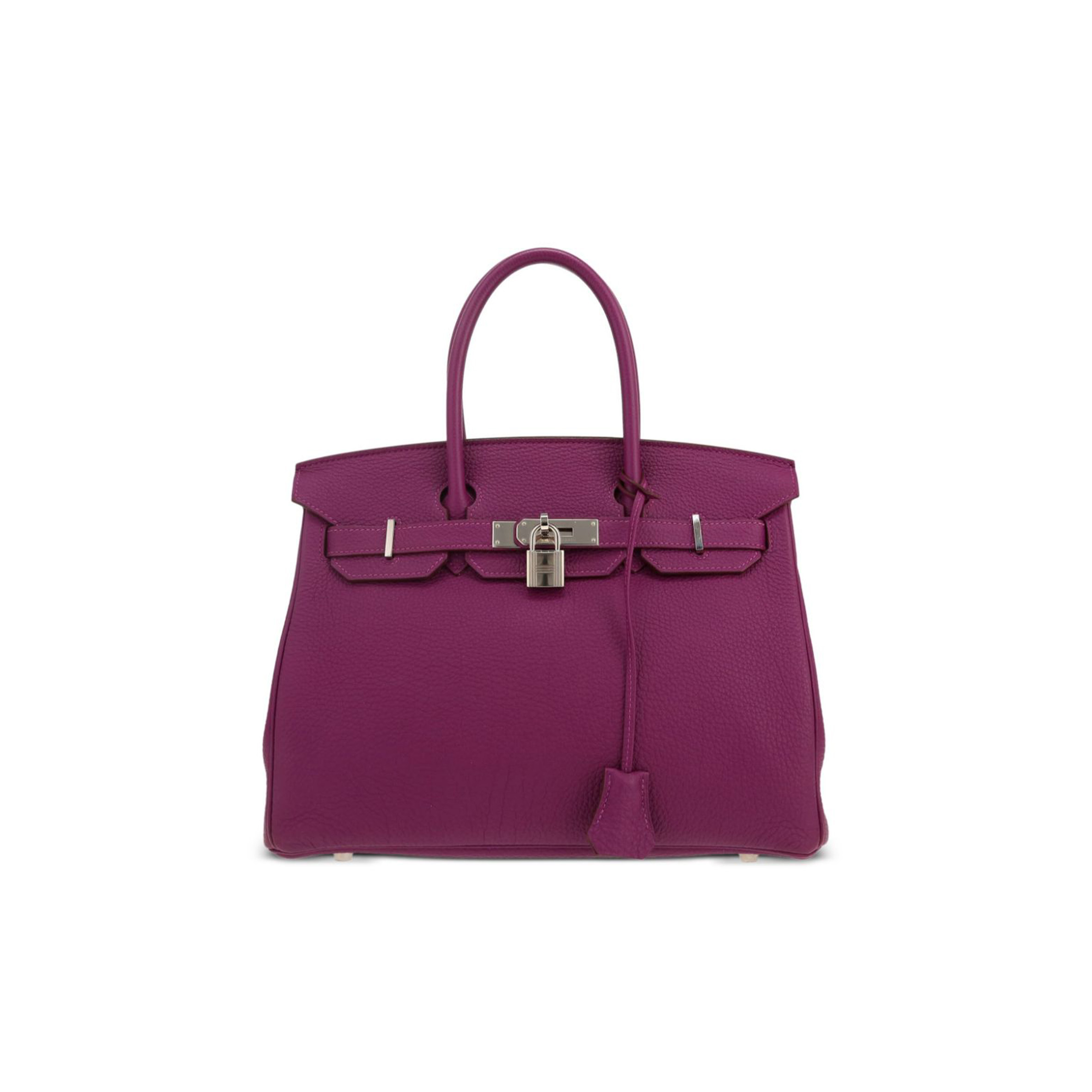 HERMÈS MASTER BIRKIN 30 TOGO LEATHER ROSE PURPLE SILVER BUCKLE 26599473 (30*23*15cm)