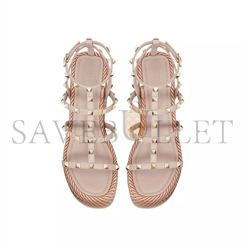 VALENTINO ROCKSTUD ANKLE STRAP WEDGE SANDALIN CALFSKIN LEATHER 95MM 5W2S0F95BAE_P45 VALENTINO ROCKSTUD ANKLE STRAP WEDGE SANDALIN CALFSKIN LEATHER 95MM 5W2S0F95BAE_P45