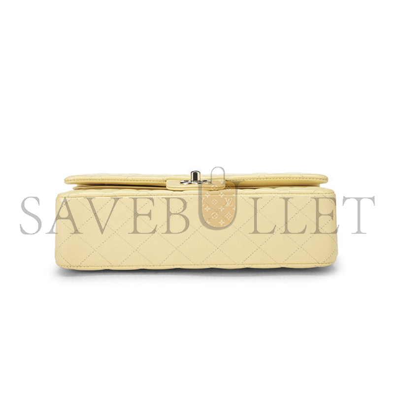 CHANEL YELLOW CALFSKIN CLASSIC DOUBLE FLAP MEDIUM AS0001 (25*15*6cm)