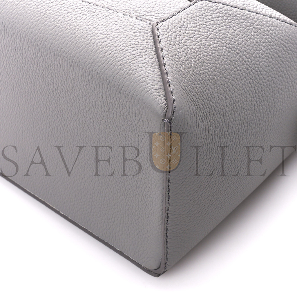 LOEWE SOFT GRAINED CALFSKIN SMALL PUZZLE EDGE BAG PEARL GREY (24*16.5*10.5cm)