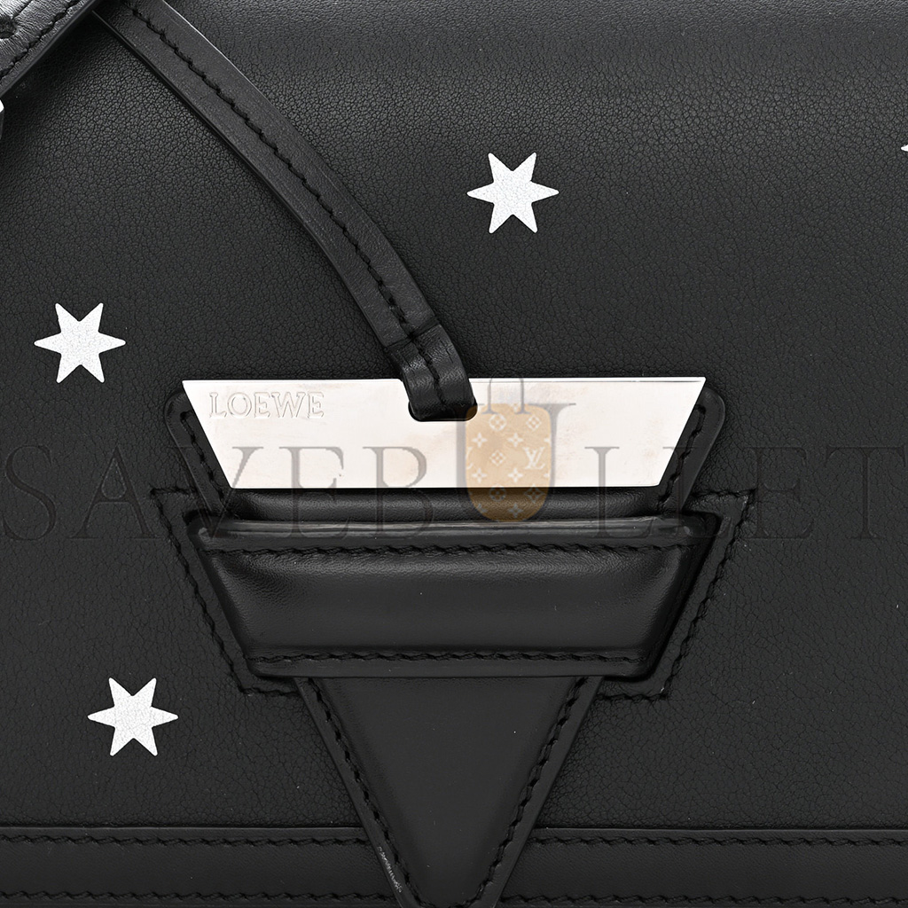 LOEWE CALFSKIN STARS MEDIUM BARCELONA SHOULDER BAG BLACK (23*15*10cm) LOEWE CALFSKIN STARS MEDIUM BARCELONA SHOULDER BAG BLACK (23*15*10cm)