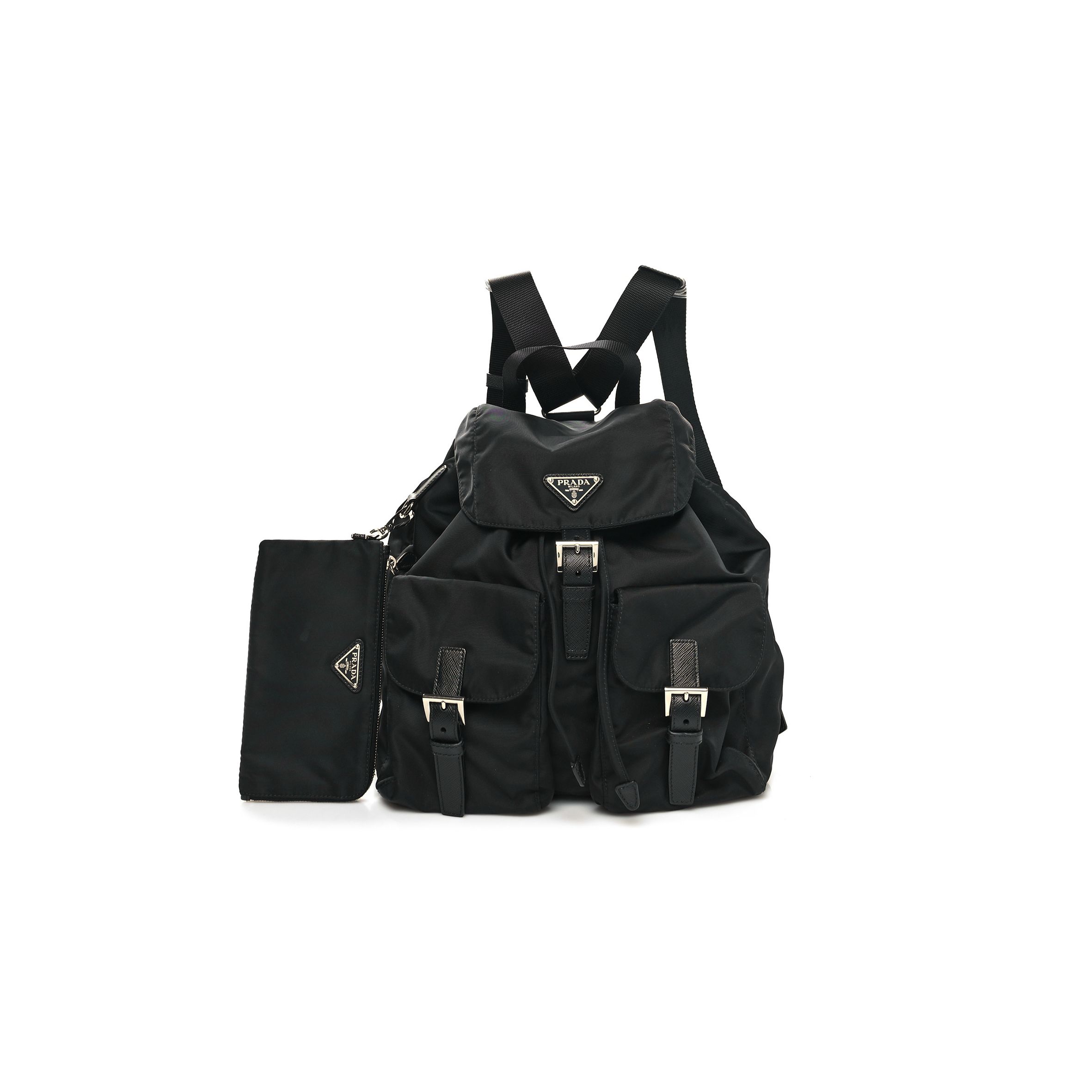 PRADA RE-NYLON TESSUTO SAFFIANO MEDIUM BACKPACK BLACK (29*28*15cm) PRADA RE-NYLON TESSUTO SAFFIANO MEDIUM BACKPACK BLACK (29*28*15cm)