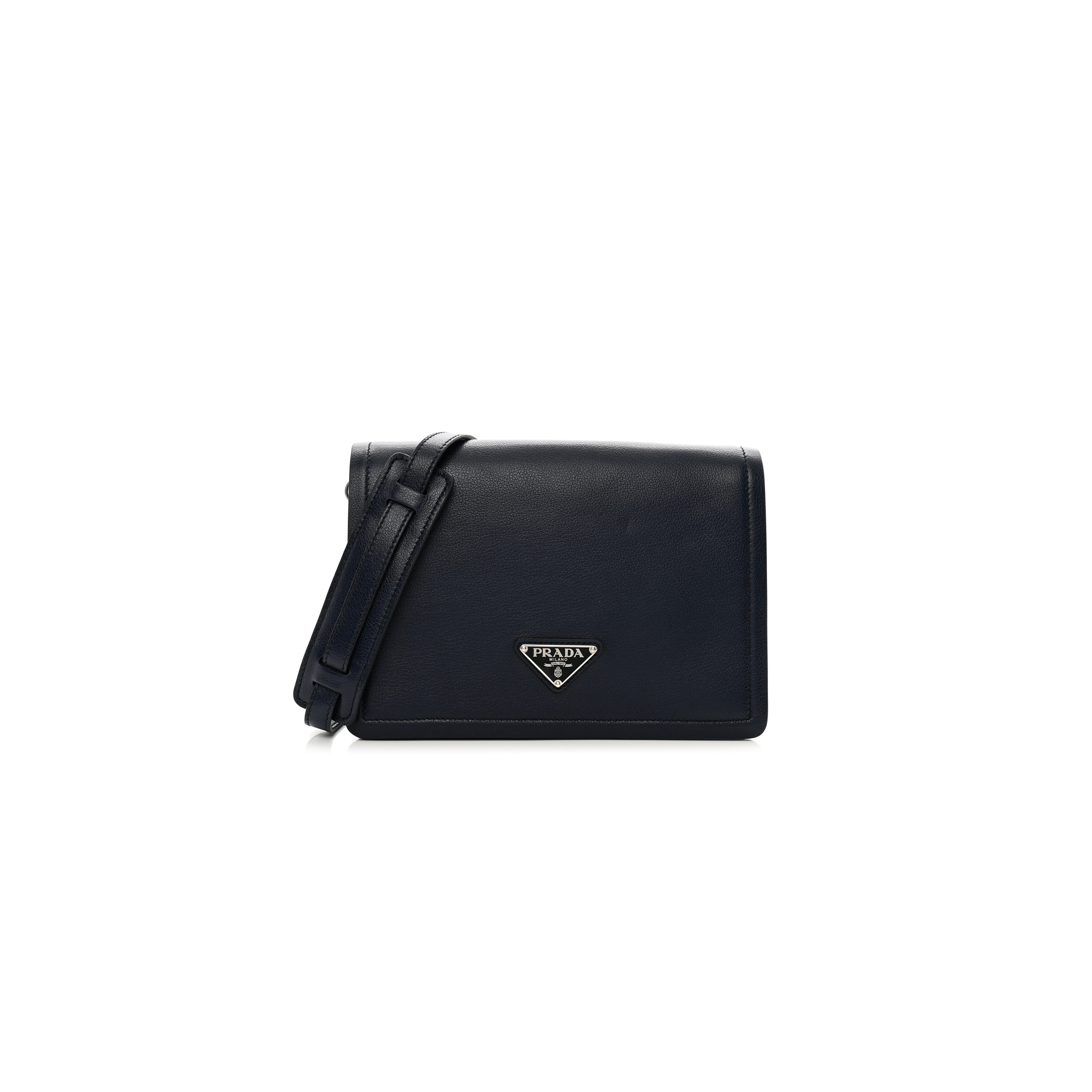 PRADA GLACE CALF SHOULDER BAG BALTICO (23*17*9cm) PRADA GLACE CALF SHOULDER BAG BALTICO (23*17*9cm)