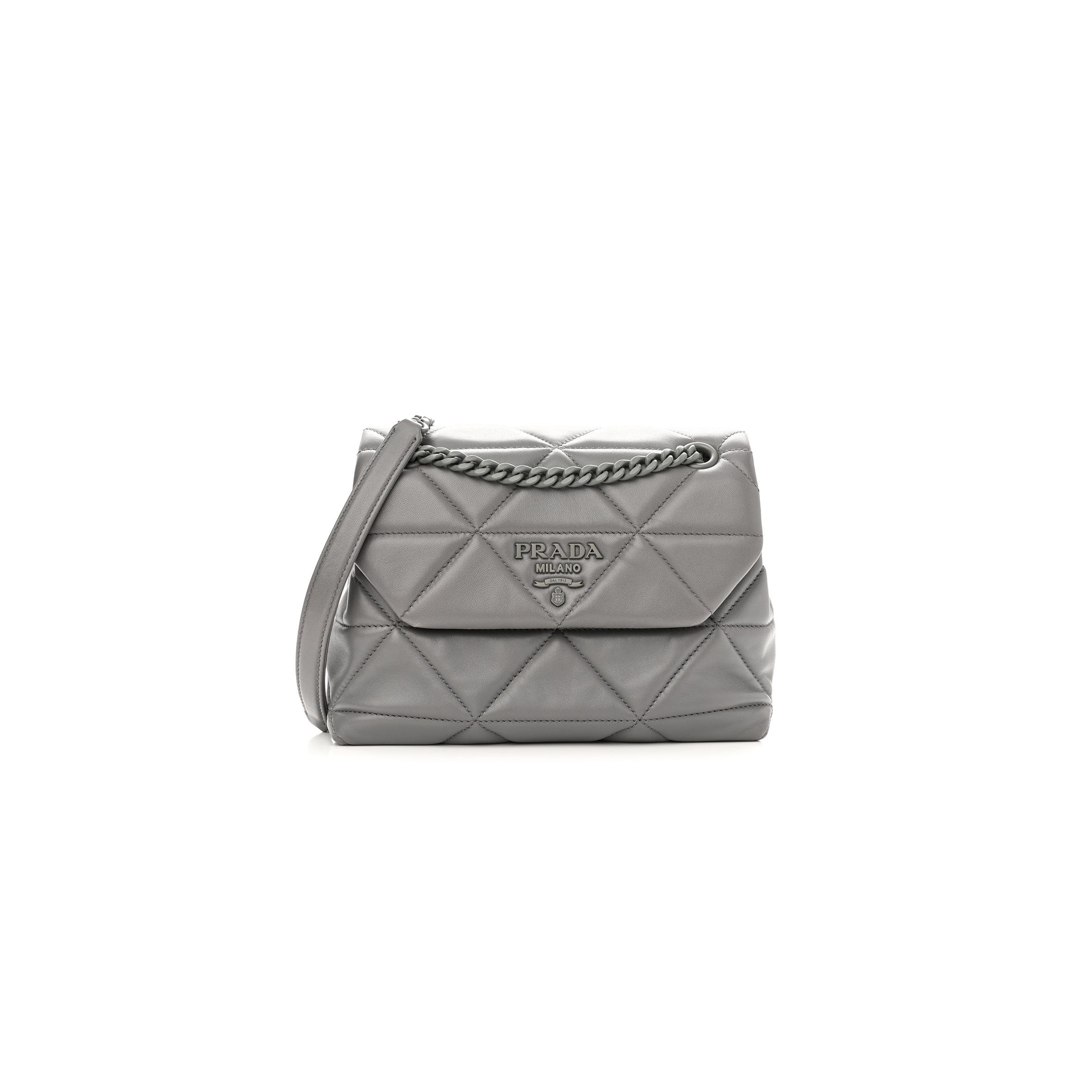 PRADA NAPPA STITCHED SMALL SPECTRUM BAG MARMO (22*16*9cm) PRADA NAPPA STITCHED SMALL SPECTRUM BAG MARMO (22*16*9cm)