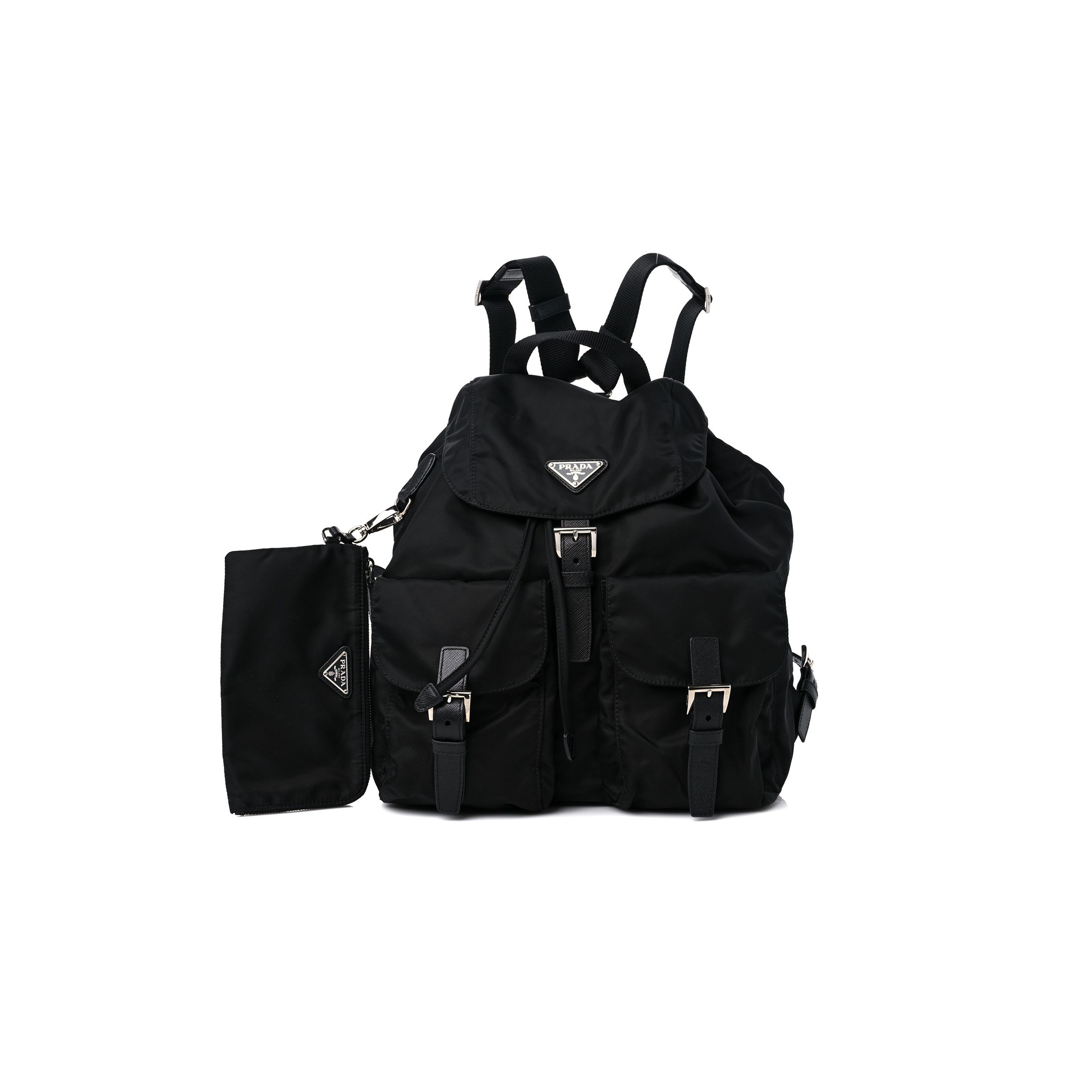 PRADA RE-NYLON TESSUTO SAFFIANO MEDIUM BACKPACK BLACK (30*30*15cm) PRADA RE-NYLON TESSUTO SAFFIANO MEDIUM BACKPACK BLACK (30*30*15cm)