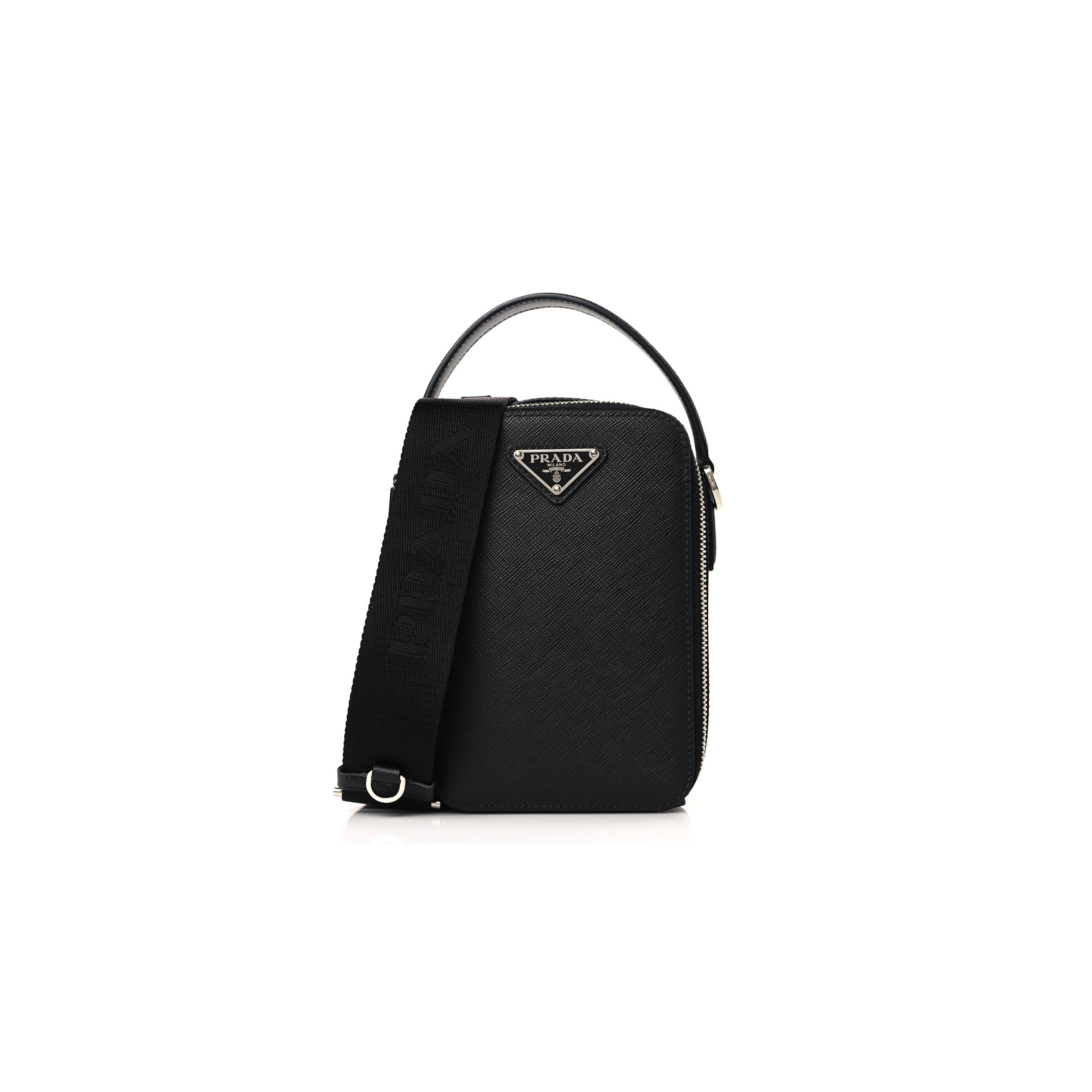 PRADA SAFFIANO BRIQUE CROSSBODY BAG BLACK (18*11*6cm) PRADA SAFFIANO BRIQUE CROSSBODY BAG BLACK (18*11*6cm)