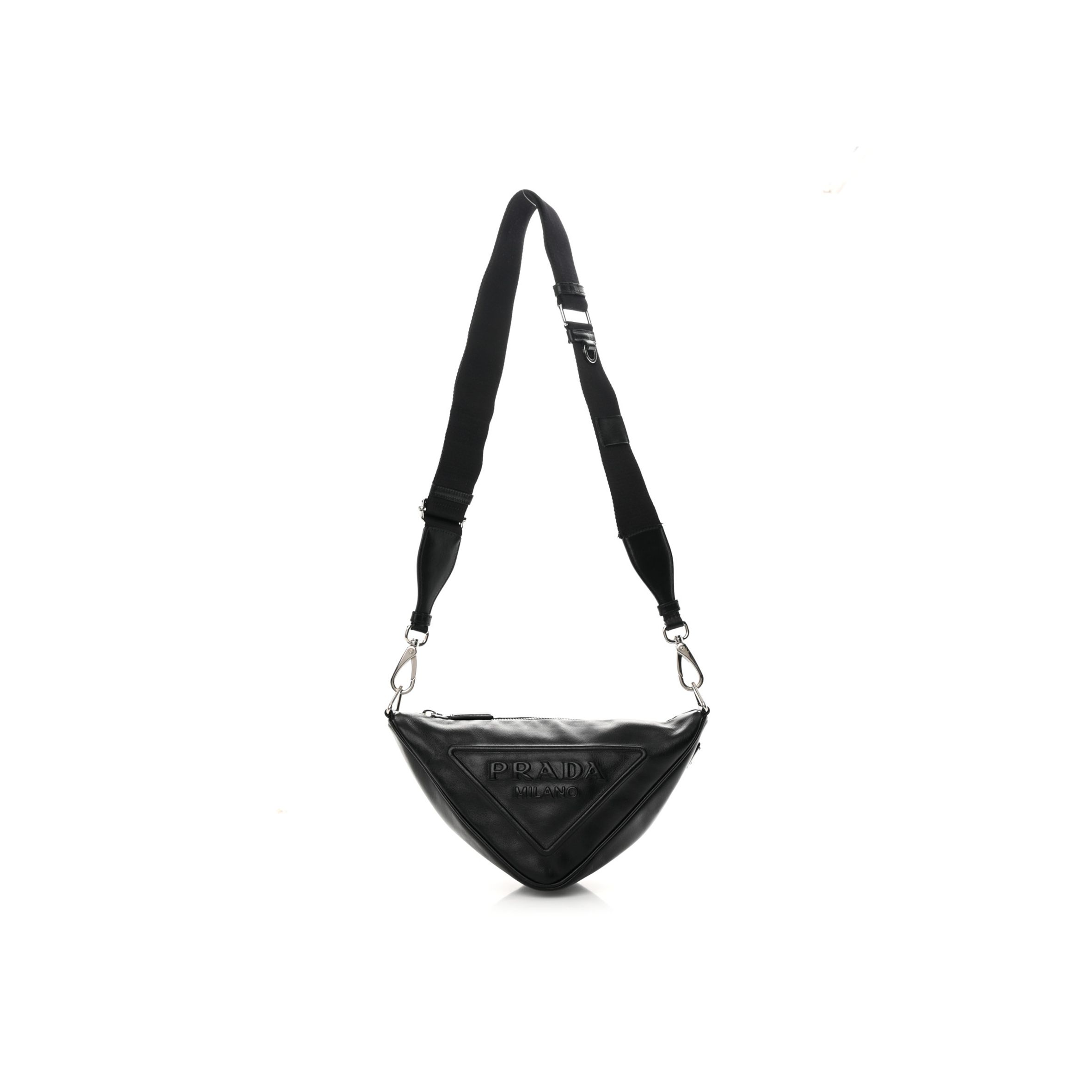 PRADA GRACE LUX TRIANGLE SHOULDER BAG BLACK (25*15*11cm) PRADA GRACE LUX TRIANGLE SHOULDER BAG BLACK (25*15*11cm)