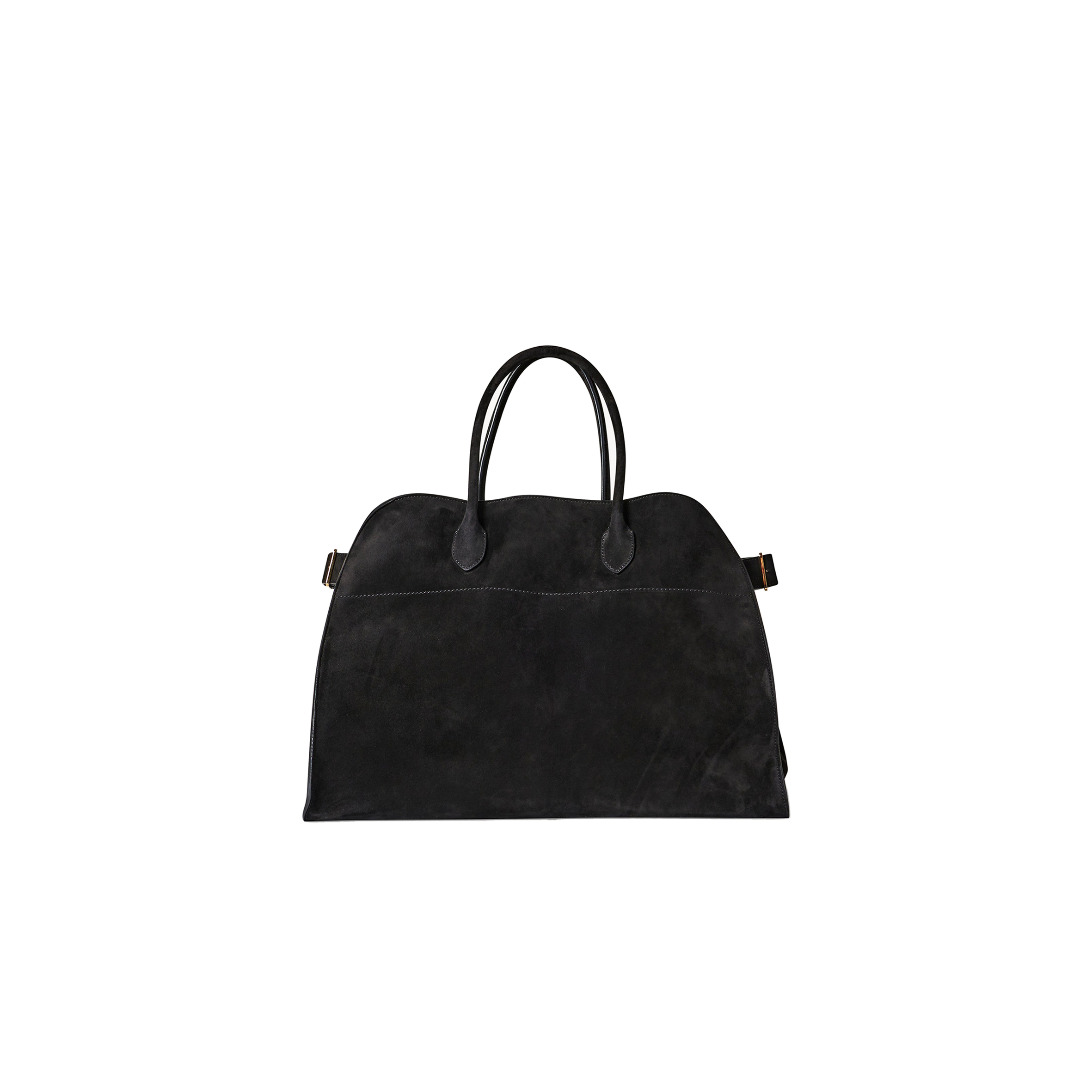 THE ROW SOFT MARGAUX 17 BAG IN SUEDE BLACK W1254L25BLSG (43*30*25cm)