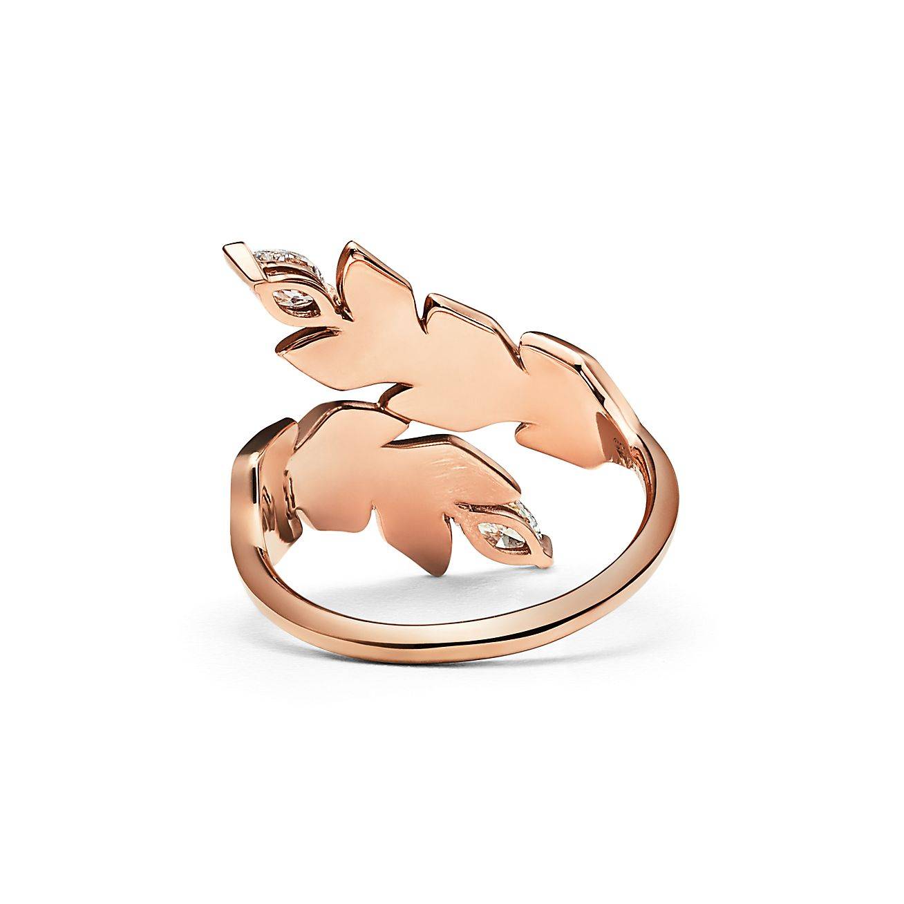 TIFFANY VICTORIA® VINE BYPASS RING IN ROSE GOLD WITH DIAMONDS