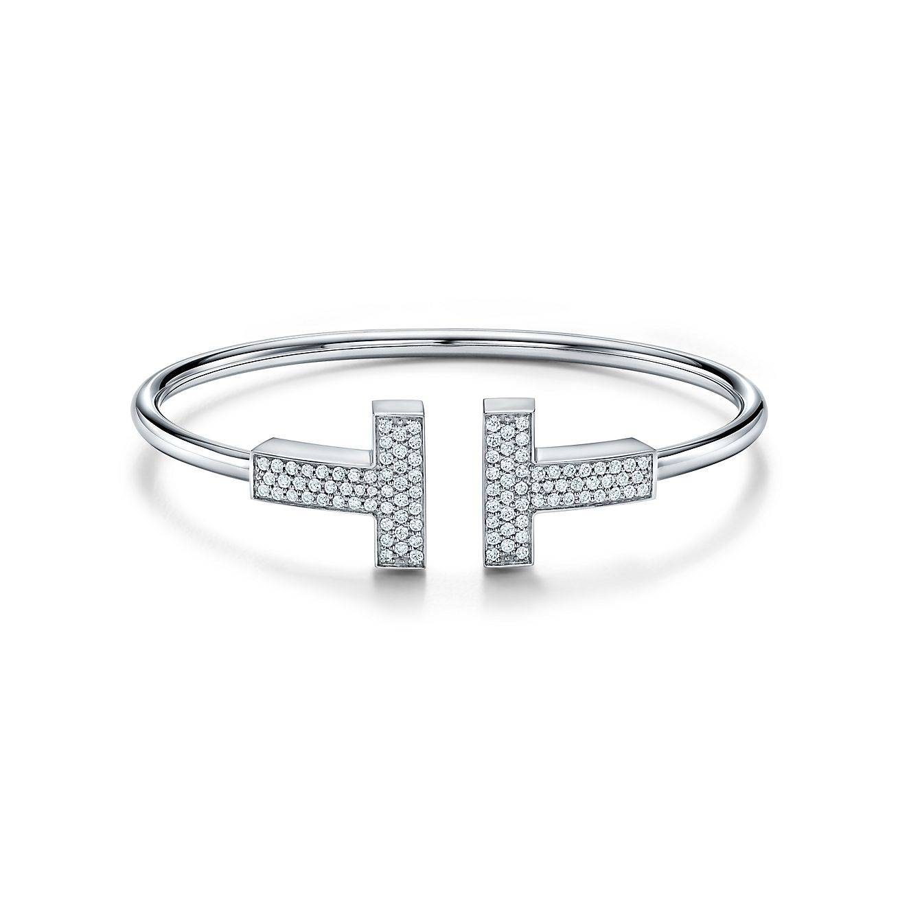 TIFFANY T WIDE DIAMOND WIRE BRACELET