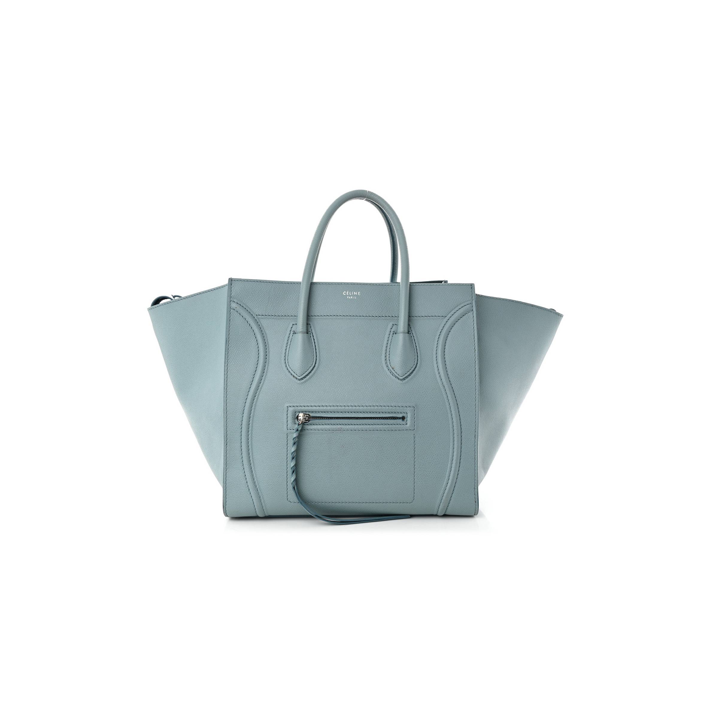 CELINE GRAINED CALFSKIN MEDIUM PHANTOM LUGGAGE SKY BLUE (30*29*25cm)